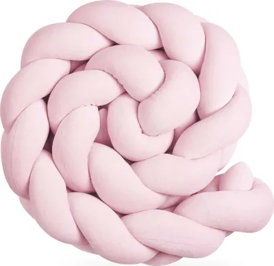 Produktbild von Light Pink - Geflochtene Bettschlange Bettumrandung für Babybett