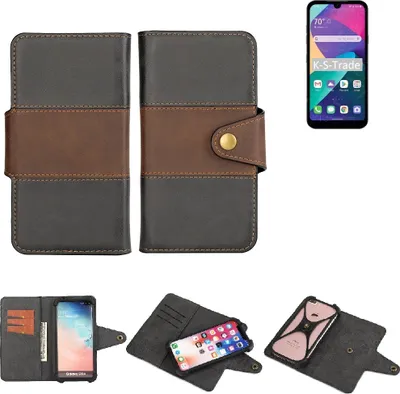 Produktbild von K-S-Trade Handyhülle Schutzhülle Hülle Bookstyle Wallet-Case kompatibel mit LG Electronics Phoenix 5 Bumper Rundumschutz schwarz-braun 1x