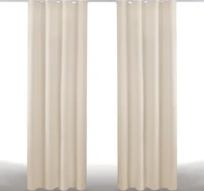 Produktbild von 2x Gardinen Microfaser mit Kräuselband (Beige), Größe: 140x245cm
