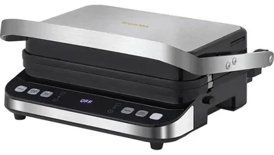 Zdjęcie produktu dla Grill kontaktowy – elektryczny grill do panini – 2000 W – sterowanie cyfrowe – otwierany pod kątem 180° – teflonowe płyty nieprzywierające – wtyczka UE 220 V