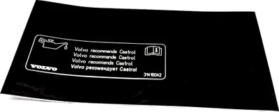 Zdjęcie produktu dla Naklejka informacyjna silnika VOLVO Olej Castrol OE 31416042