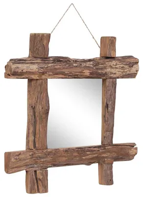 Imagen del producto de vidaXL Espejo de madera natural, 50x50 cm, hecho con teca reciclada