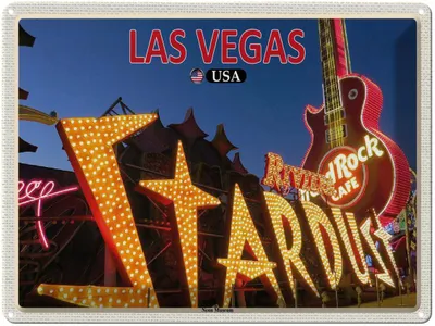 Produktbild von vianmo Blechschild 30x40 cm Las Vegas USA Neon Museum Bildmotiv Reisemotiv Abenteuer Reisen