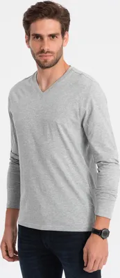 Produktbild von Ombre Clothing Langarm-T-Shirt für Männer Avasant hellgrau S