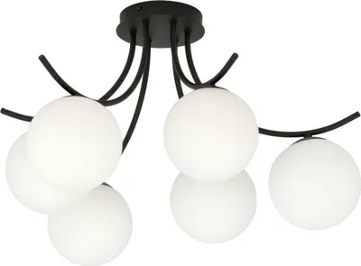 Obrázok produktu pre Luster Emibig 6xE14 40W BOSTON 6 BLACK/OPAL 1109/6