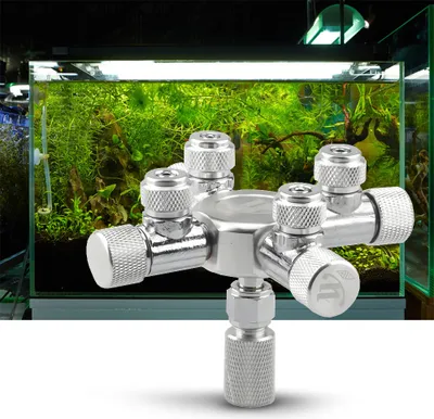 Produktbild von Aquarium CO2 Splitter Regulator Verteilernadel Feinregulierventil fuer CO2-Regulator mit 4-Wege-Auslaessen