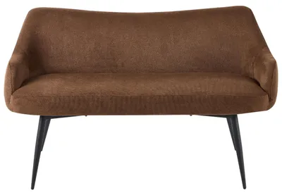 Produktbild von BELIANI Sofa Dunkelbraun aus Stoff 2-Sitzer Gepolstert mit Metallbeinen Küchensofa Flursofa Kleines Sofa