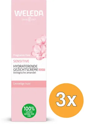 Productafbeelding van 3x Weleda Sensitive Hydraterende Gezichtscreme Light (30 ml)