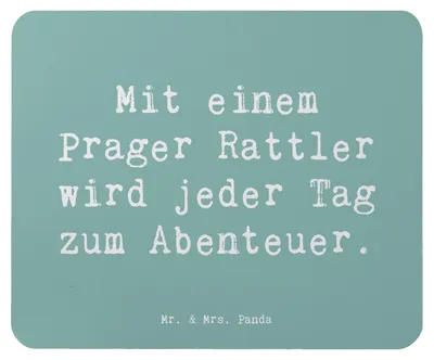 Produktbild von Mr. & Mrs. Panda Mousepad Spruch Prager Rattler Abenteuer - Meeresbrise - Geschenk, Spaziergang, kleine Hunde, Hunderasse, intelligente, Hundeliebhaber, treue Begleiter
