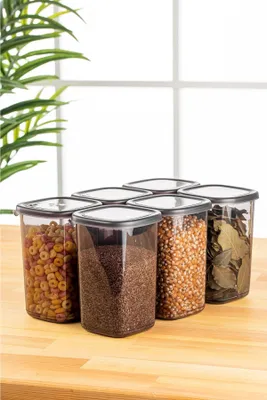 Obrázok produktu pre Hermia Concept, BNMPEGYAS06-12, sada úložných boxov (6 kusov), 100 % PLAST, antracitová, 10 x 10 x 16,5 cm
