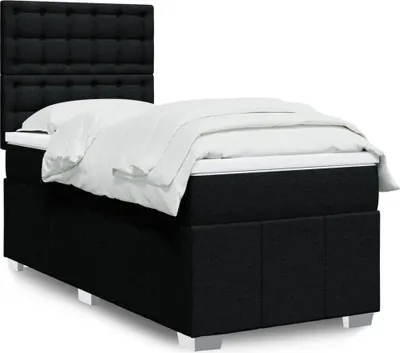 Produktbild von Boxspringbett mit Matratze Schwarz 100x200 cm Stoff 3293895