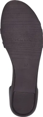 Produktbild von Tamaris Damen Sandale Leder T-Riemen geflochten geschlossene Ferse 1-28137-42, Größe:39 EU, Farbe:Schwarz