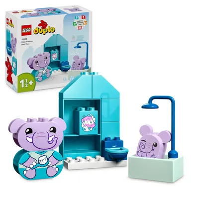 Zdjęcie produktu dla LEGO DUPLO Codzienne czynności — kąpiel, Zabawki Edukacyjne dla Malucha Aktywizujące Wczesny Rozwój, Nauka Korzystania z Nocnika, Prezent dla Dzieci, Dziewczynki i Chłopca, od 18 Miesięcy 10413