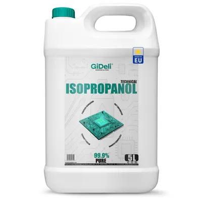 Productafbeelding van Isopropanol 5 liter, technisch zuiver (99,9%), IPA-reiniger en ontvetter voor industrieel gebruik, merk GiDeli