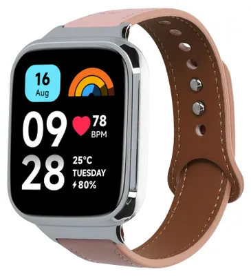 Produktbild von kwmobile Echtleder Uhrenarmband für Xiaomi Redmi Watch 3 Active / Redmi Watch 3 Lite Armband - Ersatzarmband für Fitnesstracker - Wechselarmband