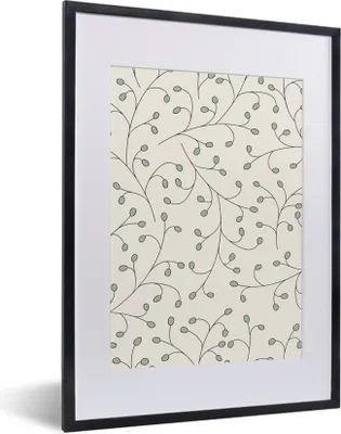 Produktbild von MuchoWow® MuchoWow® Gerahmtes Poster Muster - Natur - Zweig 30x40 cm - Poster mit zchwarzem Bilderrahmen - Wandposter Schlafzimmer