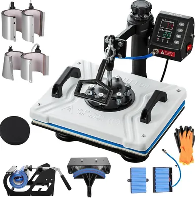 Produktbild von 10-in-1 Multifunktionshitze-Presse 38x30 cm - Transferpresse 360 Grad drehbar - Sublimations-Textilpresse - Heißpresse - T-Shirtpresse - Becher- & Tassenpresse für Hüte, Teller und Tassen