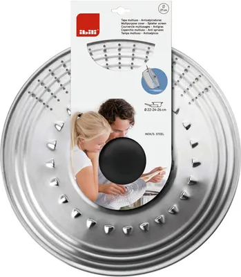 Immagine prodotto di Coperchio multifunzionale Ibili, acciaio inox, 22/24/26 cm, argento