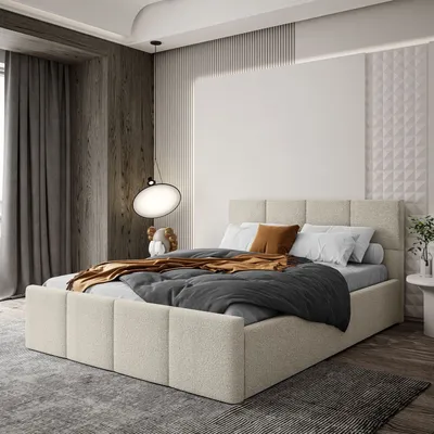 Produktbild von Polsterbett AVA 160x200 – Ascot Pearl / mit Bettkasten