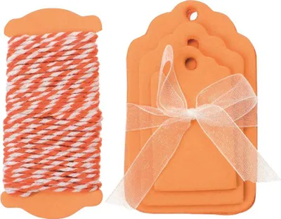 Produktbild von Glorex Papier-Etiketten orange 5-8 x 3,5-5 cm, 15 Stück