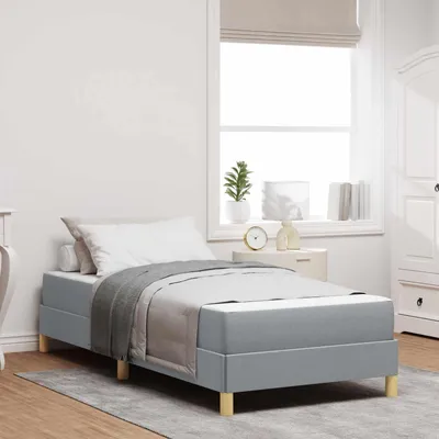 Obrázek produktu pro vidaXL Skříňová postel s matrací světle šedá 90 x 190 cm látka