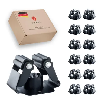 Produktbild von TECBULL® 12 Besenhalter Edelstahl - Schwaz, Mopp Halter, Besenhalterung, Gartengerätehalter, Wandhalterung, Gerätehaken, Besen Halterung Wand