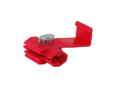 Produktbild von Elektrische Schnellverbinder, rot, 0,5-1 mm quadratisch, 22-18 AWG, 10 A max, 5 Stk