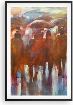 Produktbild von Gerahmtes Poster - Schwarzer Rahmen - Regenschirme Menschen Handwerk - 61x91,5 cm - Wand Bild - Wanddeko - Wandbilder - Wandposter - Bilderrahmen - Bilder - Kunstdruck - Wandbild - P2BPA61x91-4260
