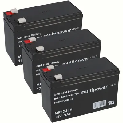 Produktbild von Akku kompatibel Tante Paula Scooter Elektro Roller 36V 3x 12V 9Ah AGM Blei