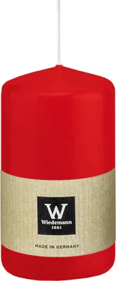 Produktbild von Stumpenkerze aus Paraffin, Rot, Wiedemann, 100/58 mm, Brenndauer ca. 33h