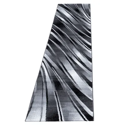 Image de Ayyildiz | Tapis moderne PARMA - 80 cm x 300 cm - Gris et noir - Design géométrique élégant