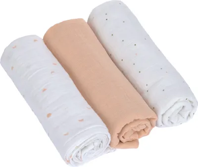 Obrázek produktu pro Lässig Hydrofilní ubrousky na pleny 3 ks 85 x 85 cm - Moon peach