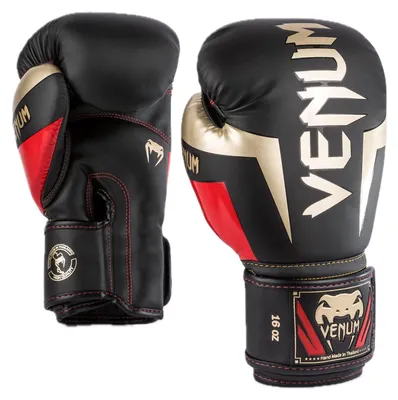 Immagine prodotto di Guantoni da boxe Venum Elite Nero Oro Rosso Peso 10 oz