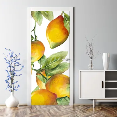 Produktbild von Dekorative Türposter selbstklebend Klebefolie Wandaufkleber Türaufkleber Zitrone Frucht 85 x 200 cm