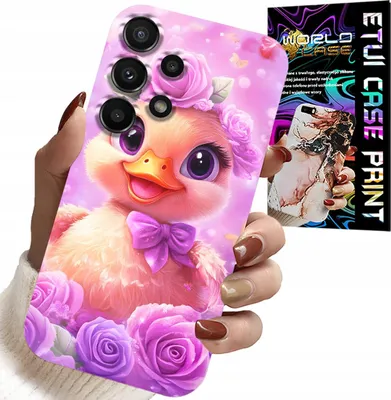 Produktbild von Hülle Für Samsung Galaxy A13 4G - Süsse Ente, Ente Auf Rosa Hintergrund
