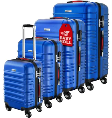 Immagine prodotto di Set di valigie rigide - 4 pezzi - ABS - Blu - S, M, L e XL - Trolley con 4 misure - Per viaggi