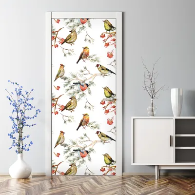 Produktbild von Dekorative Türfolie selbstklebend Klebefolie Wandaufkleber Vögel auf Ästen 77 x 200 cm