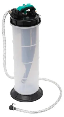 Produktbild von Ölabsauggerät - Manuelle/pneumatische Flüssigkeitsabsaugpumpe 7,5 l - Für Motoröl Auto & Boot - 4 Saugschläuche - Standgerät - Schwarz/Transparent