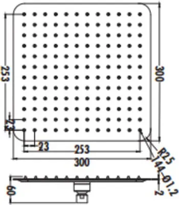 Produktbild von Aloni Regendusche Brause Chrom Quadrat Kopfbrause Rainshower Spiegeleffekt 30x30cm