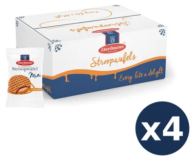 Produktbild von Daelmans Mini Karamell-Stroopwafeln 4er-Bundle 200 Stück Karton 800 gesamt