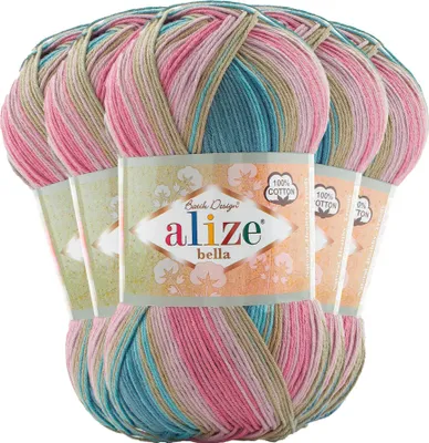 Produktbild von 500g Baumwollstrickgarn ALIZE BELLA Batik Strickwolle Häkelgarn Farbwahl