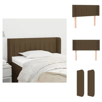 Produktbild von vidaXL Kopfteil mit Ohren Dunkelbraun 93x16x78/88 cm Stoff -  Kopf- & Fußenden