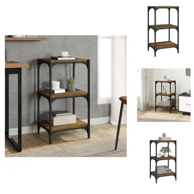 Zdjęcie produktu dla vidaXL Półka na książki dąb wędzony 40x33x70,5 cm materiał drewnopochodny i stal - Półki na książki i regały