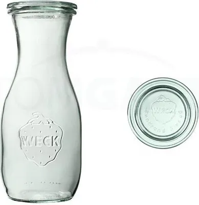 Produktbild von Weck Einkochflasche Saftflasche 500 ml mit 60 mm Deckel 6er Set - ohne Klammern und Clips