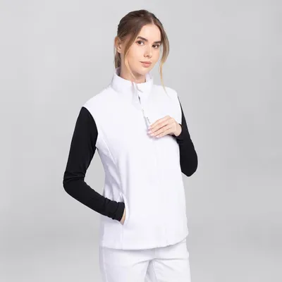 Produktbild von Damen Fleeceweste, weiß, 2XL : 2XL : weiß : 100% Polyester