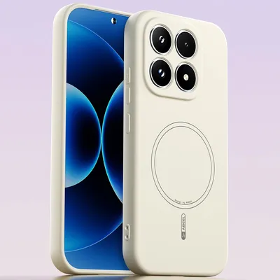 Obrázek produktu pro Magnetické pouzdro pro Xiaomi 17, kompatibilní s MagSafe, tekutý silikon, nárazuvzdorné a odolné proti poškrábání Béžová