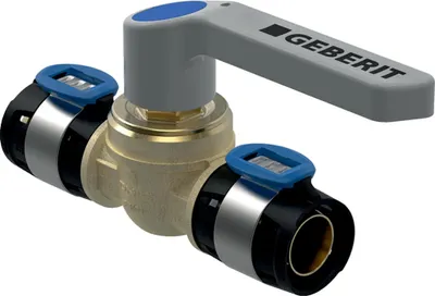 Obrázok produktu pre Geberit GE FlowFit, guľový ventil, ovládací pákový ventil, SiBr, d20 mm, 1 ks.