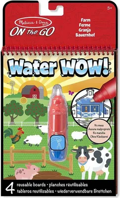 Produktbild von Melissa & Doug - Water Wow Wassermalbuch Bauernhof mit Spiralbindung und Wasserstift, 4 Motivseiten, Stift auffüllbar, Für Kinder ab 3 Jahren