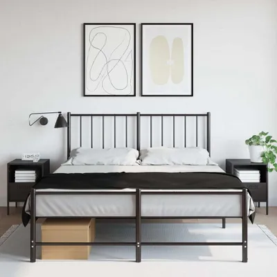 Produktbild von vidaXL Nachttische 2 Stk. Schwarz 36x39x50,5 cm Stahl