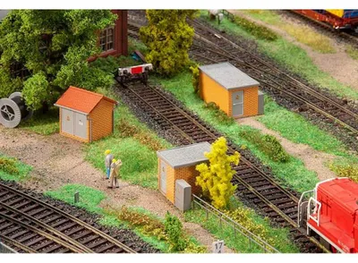 3 Transformatorstationen in Ziegelbauweise, H0, 1:87, Bausatz